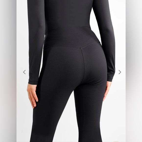 POPILUSH Shapewear High Rise Tummy Control Split Hem Flare Leg Pants - Picture 4 of 7